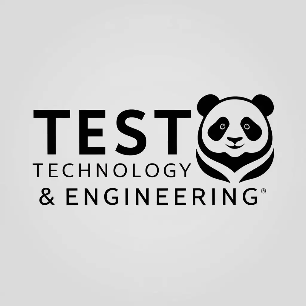 a logo design,with the text "Test Technology & Engineering", main symbol:panda,Moderate,clear background