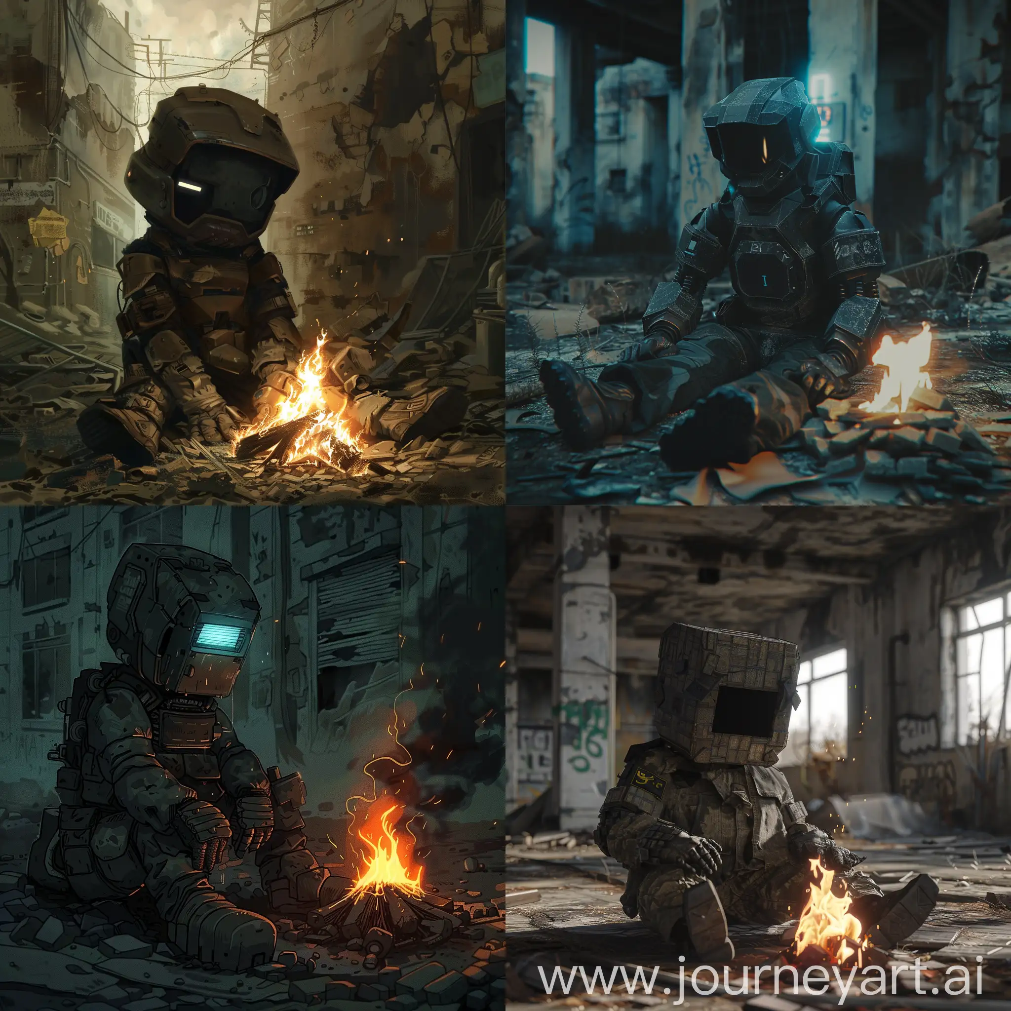 STALCRAFT-Character-in-PostApocalyptic-Campfire-Scene