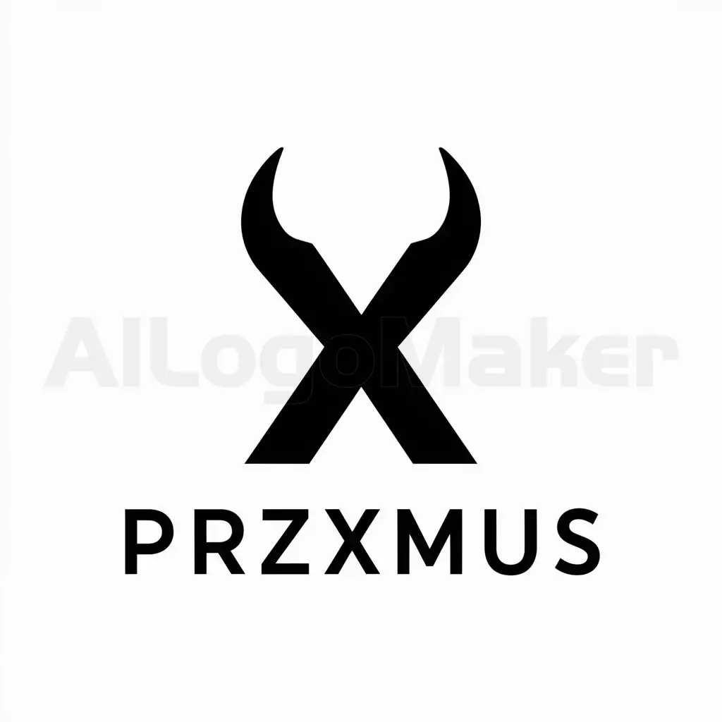 LOGO-Design-For-Przxmus-Minimalistic-Letter-X-with-Demonic-Curved-Horns