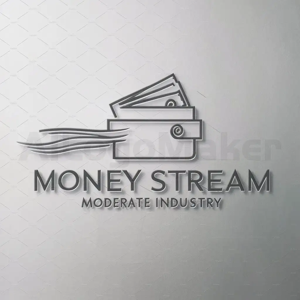 a logo design,with the text "Money stream", main symbol:wallet, money,Moderate,be used in Dengi industry,clear background