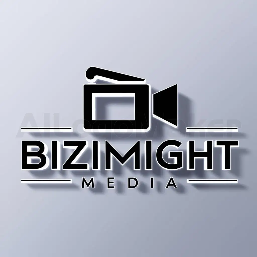 a logo design,with the text "BIZIMIGHT Media", main symbol:Video,Moderate,be used in Entertainment industry,clear background