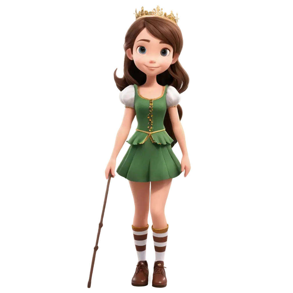 PNG-Image-of-BrownHaired-Girl-in-a-Fairy-Tale-Kingdom-Captivating-Fantasy-Art