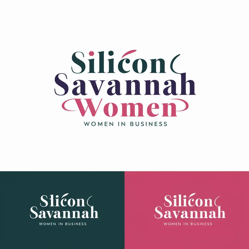 LOGO-Design-For-Silicon-Savanna-Women-in-Business-Elegant-Modern-Feminine-Blend-of-Pink-Purple-Orange-and-Blue