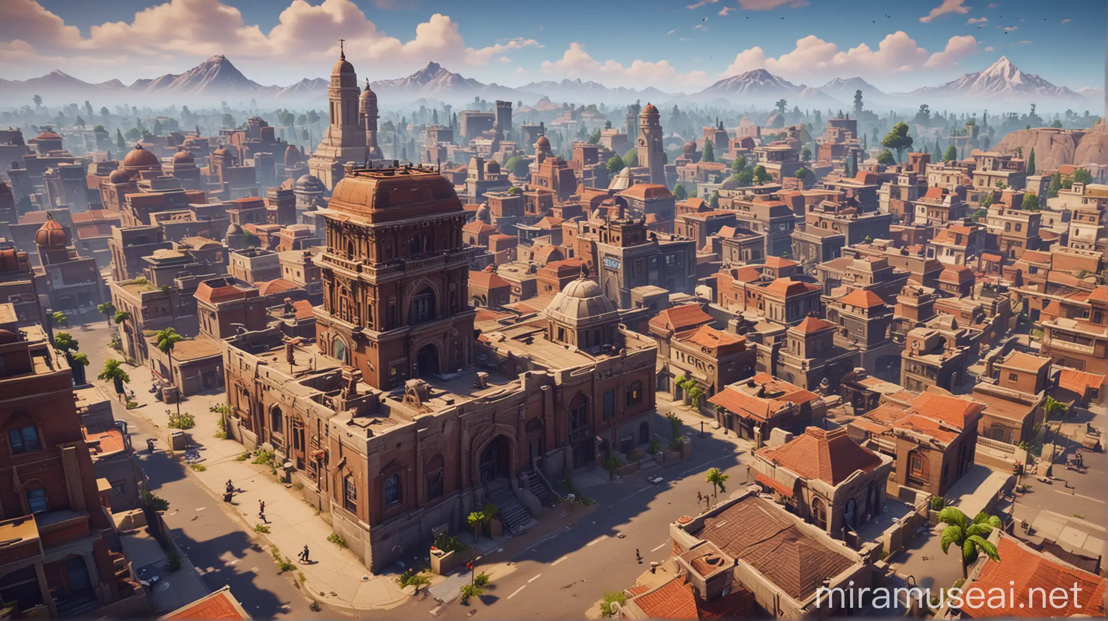 Fortnite Tilted Towers and Indian Architecture Comparison