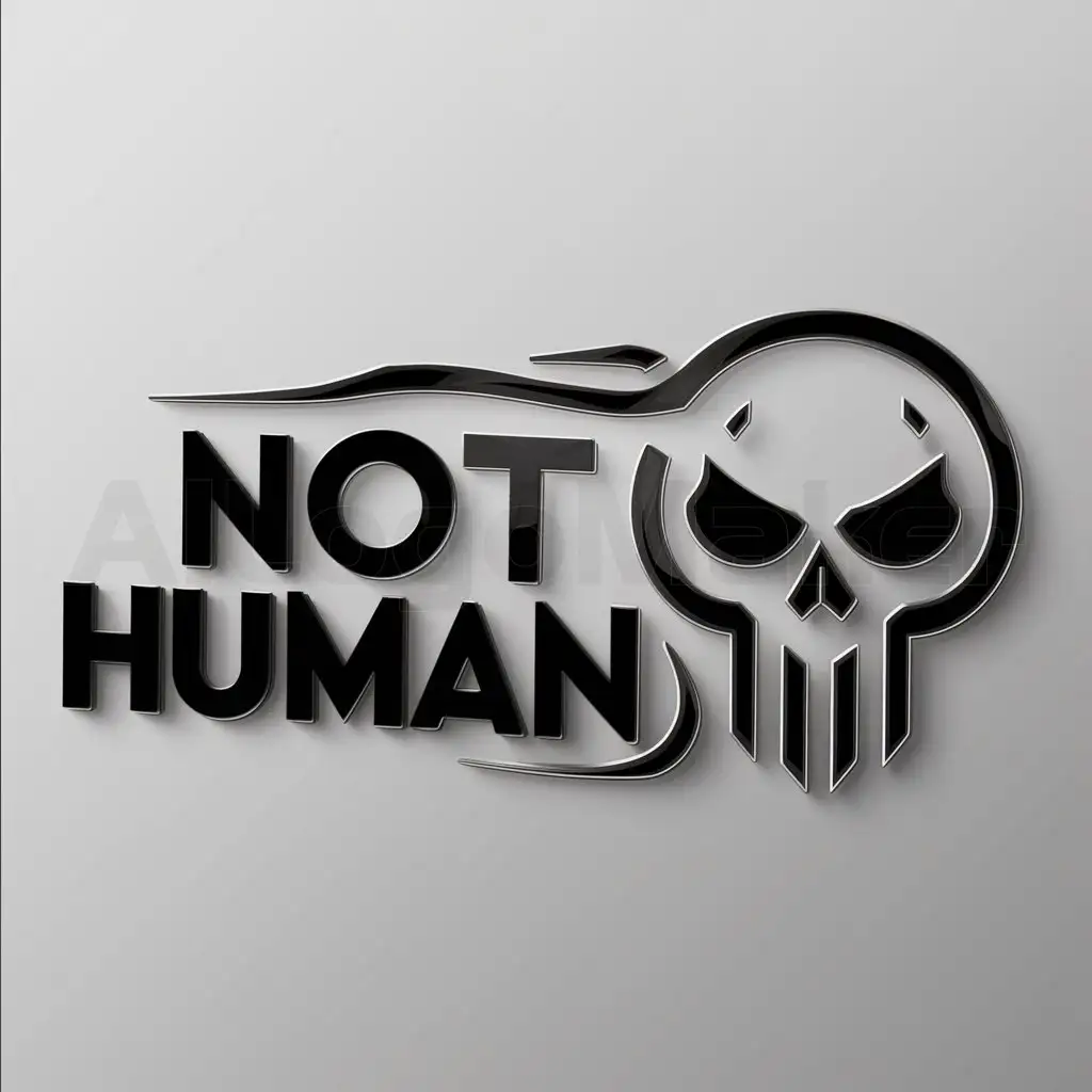 a logo design,with the text "not human", main symbol:dead,complex,be used in Others industry,clear background