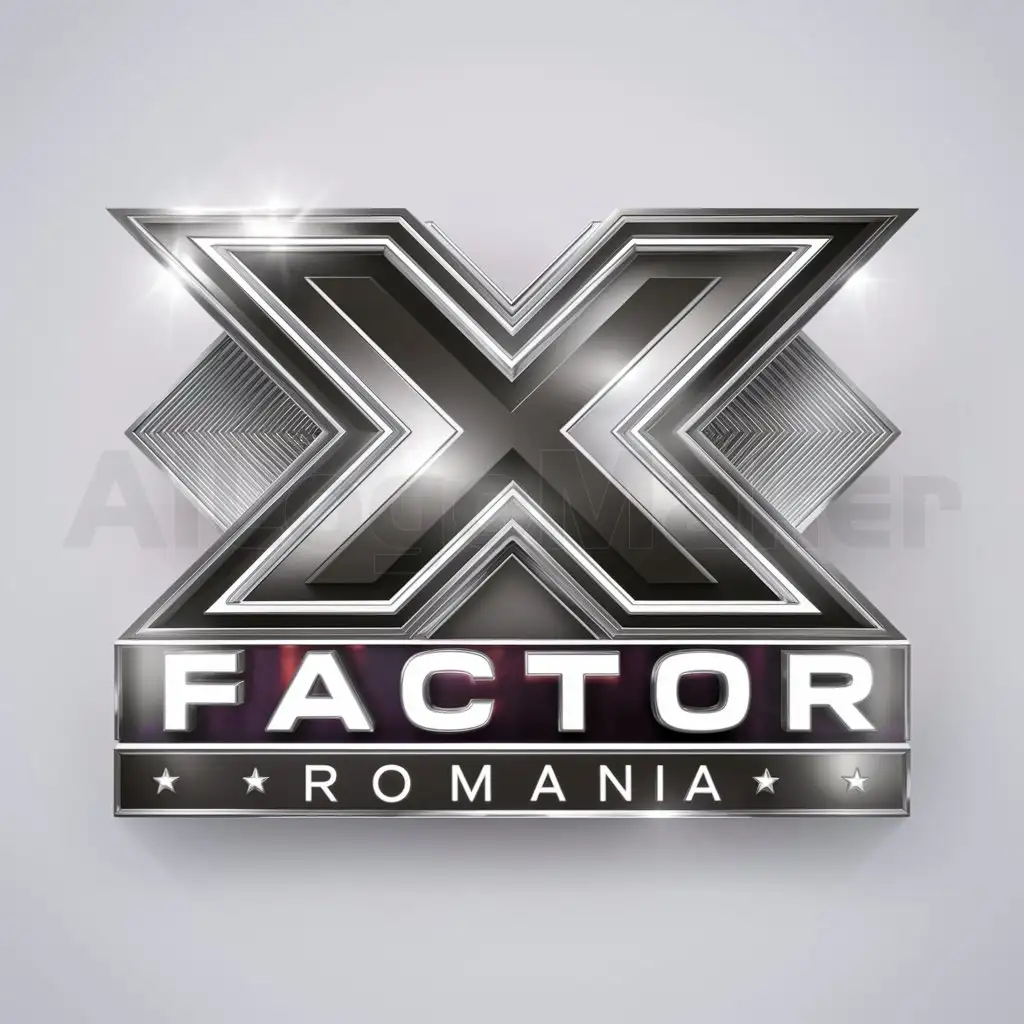 a logo design,with the text "X factor Romania", main symbol:X,Moderate,clear background