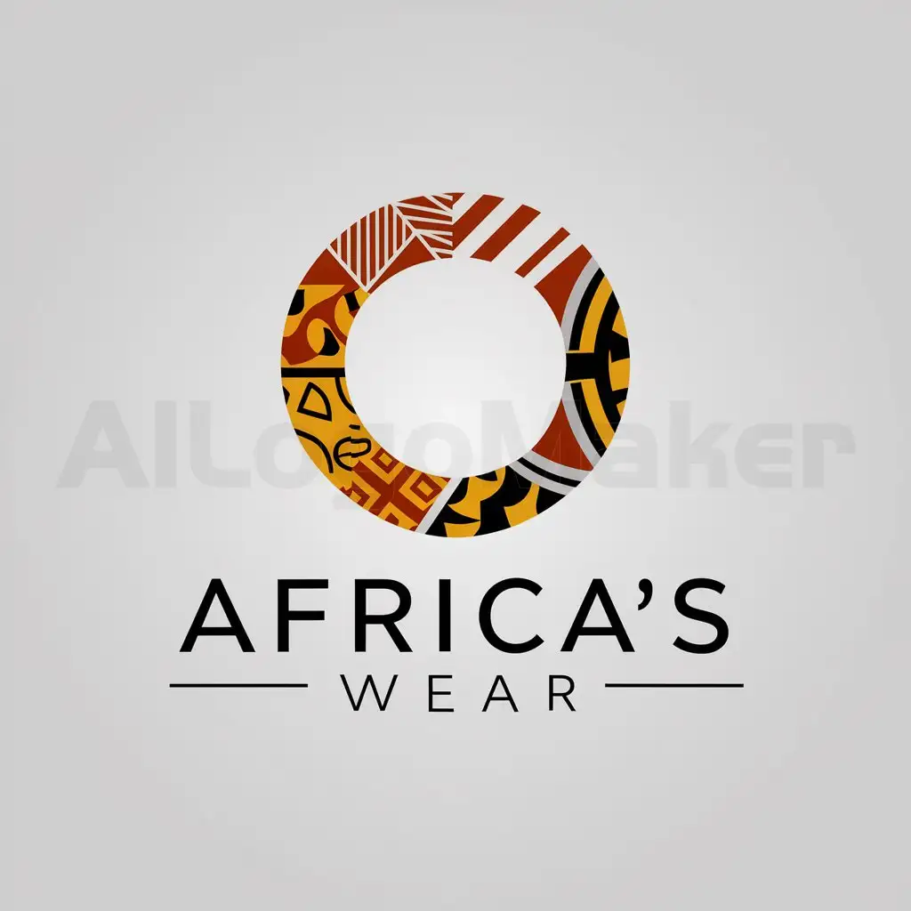a logo design,with the text "Africas' Wear", main symbol:circle,Moderate,clear background