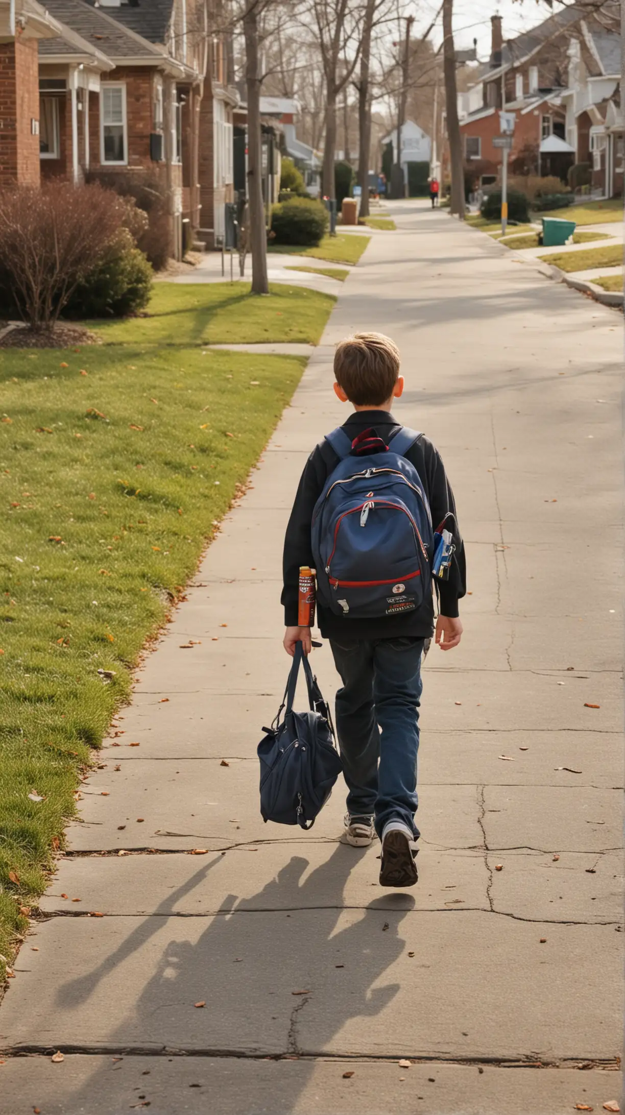 Boy Walking Home from School 10YearOlds Journey Through the Afternoon Streets