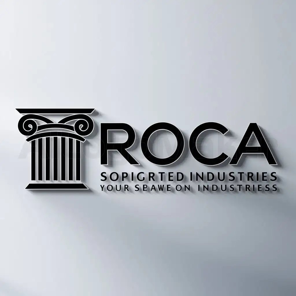 LOGO-Design-For-ROCA-Elegant-Doric-Column-Symbol-on-Clear-Background