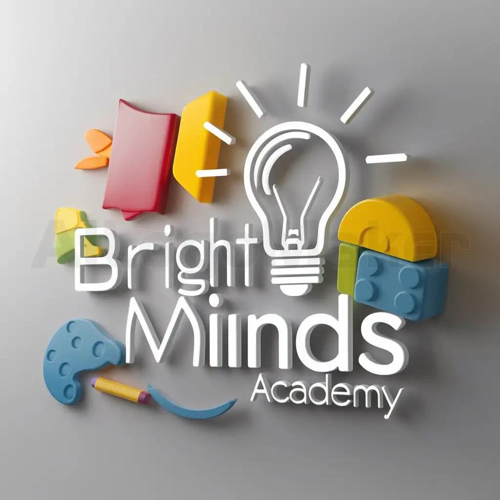 a logo design,with the text "Bright minds academy", main symbol:shop for printable preschool activities,Moderate,clear background