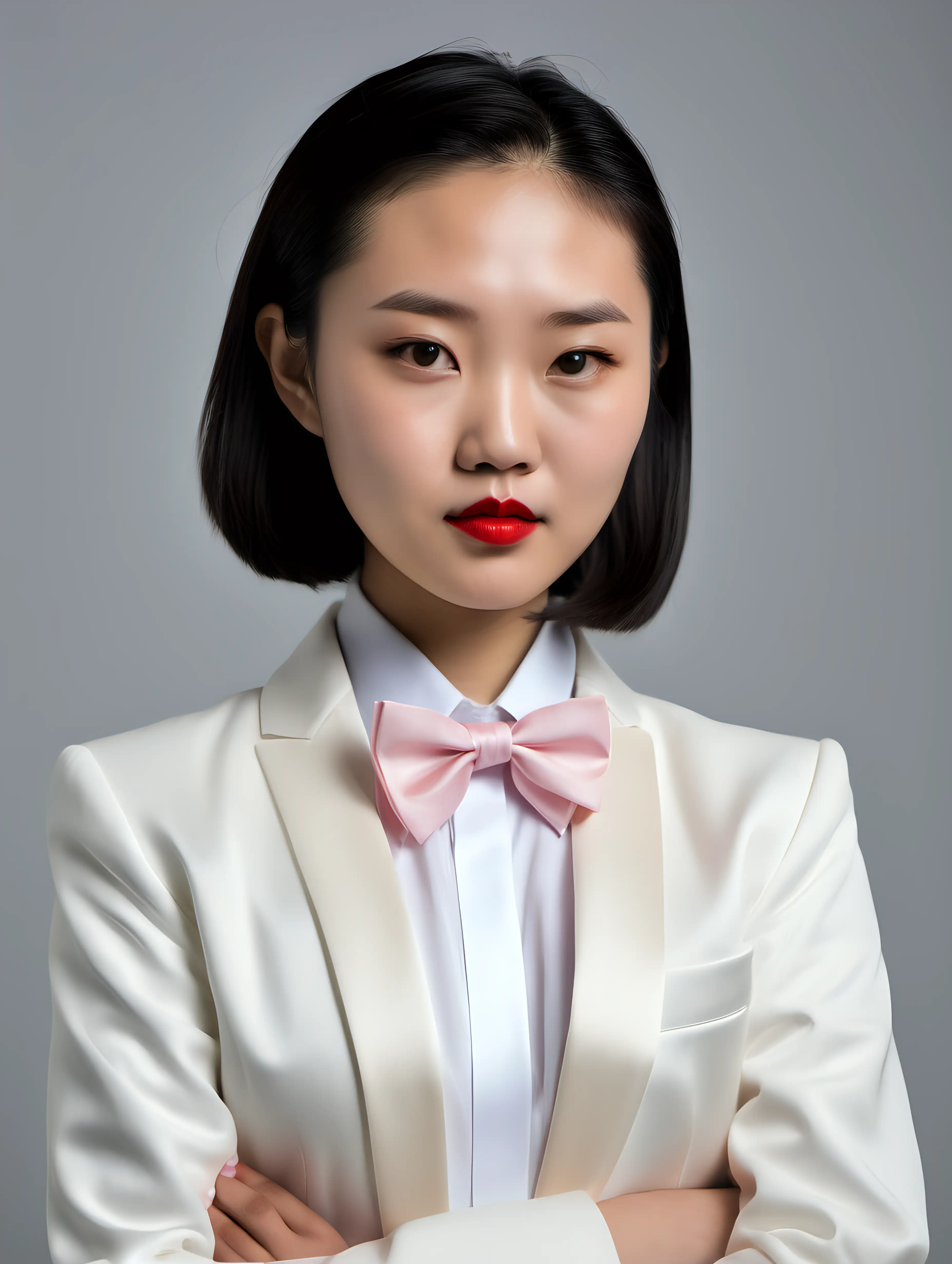 Confident-Chinese-Woman-in-Ivory-Tuxedo-with-Crossed-Arms