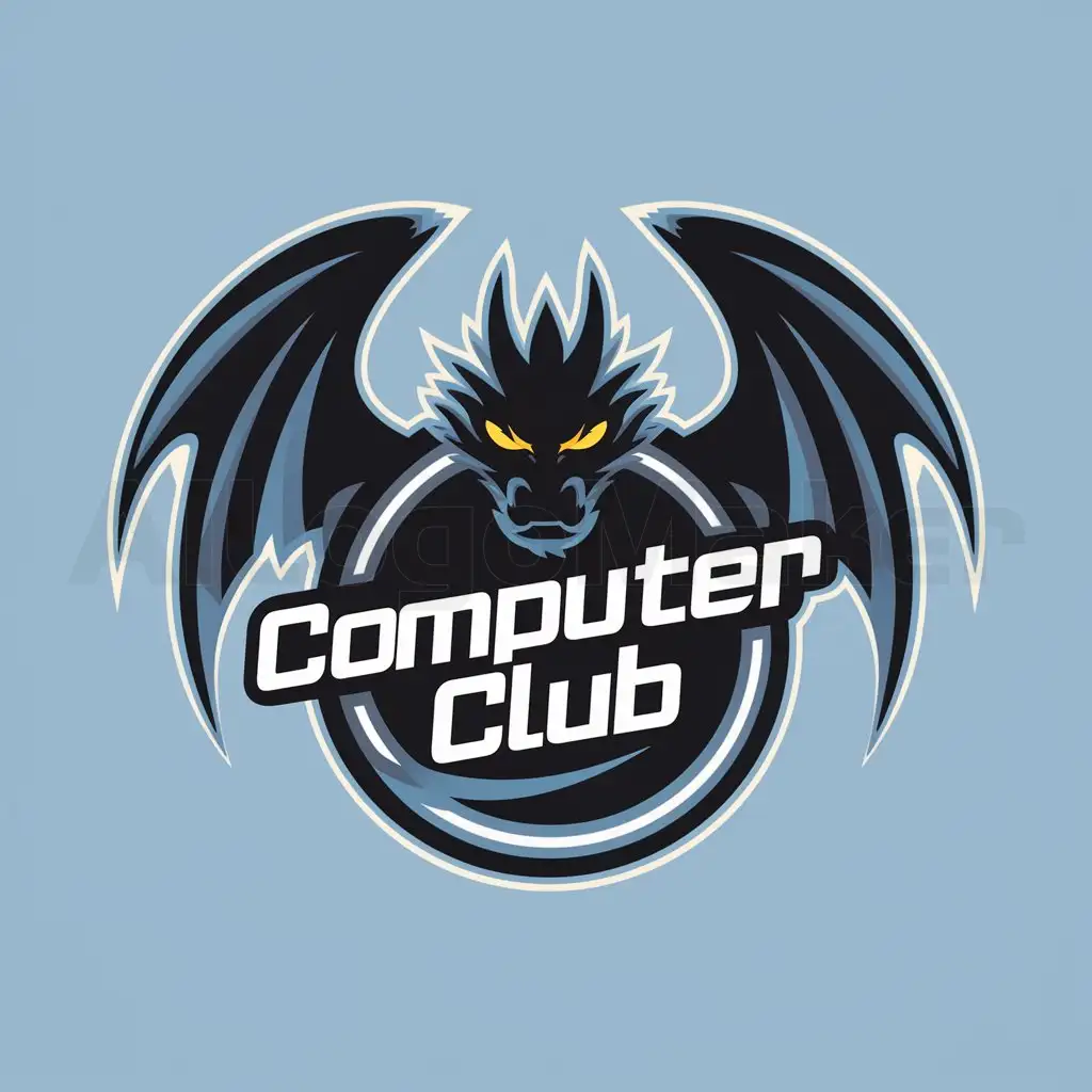 a logo design,with the text "Computer club", main symbol:Dragon,Moderate,clear background