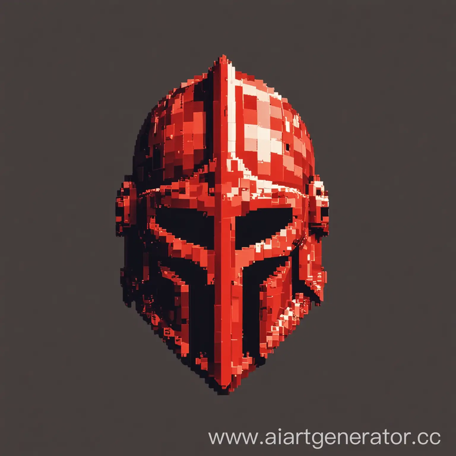 8Bit-Red-Knights-Helmet-Pixel-Art