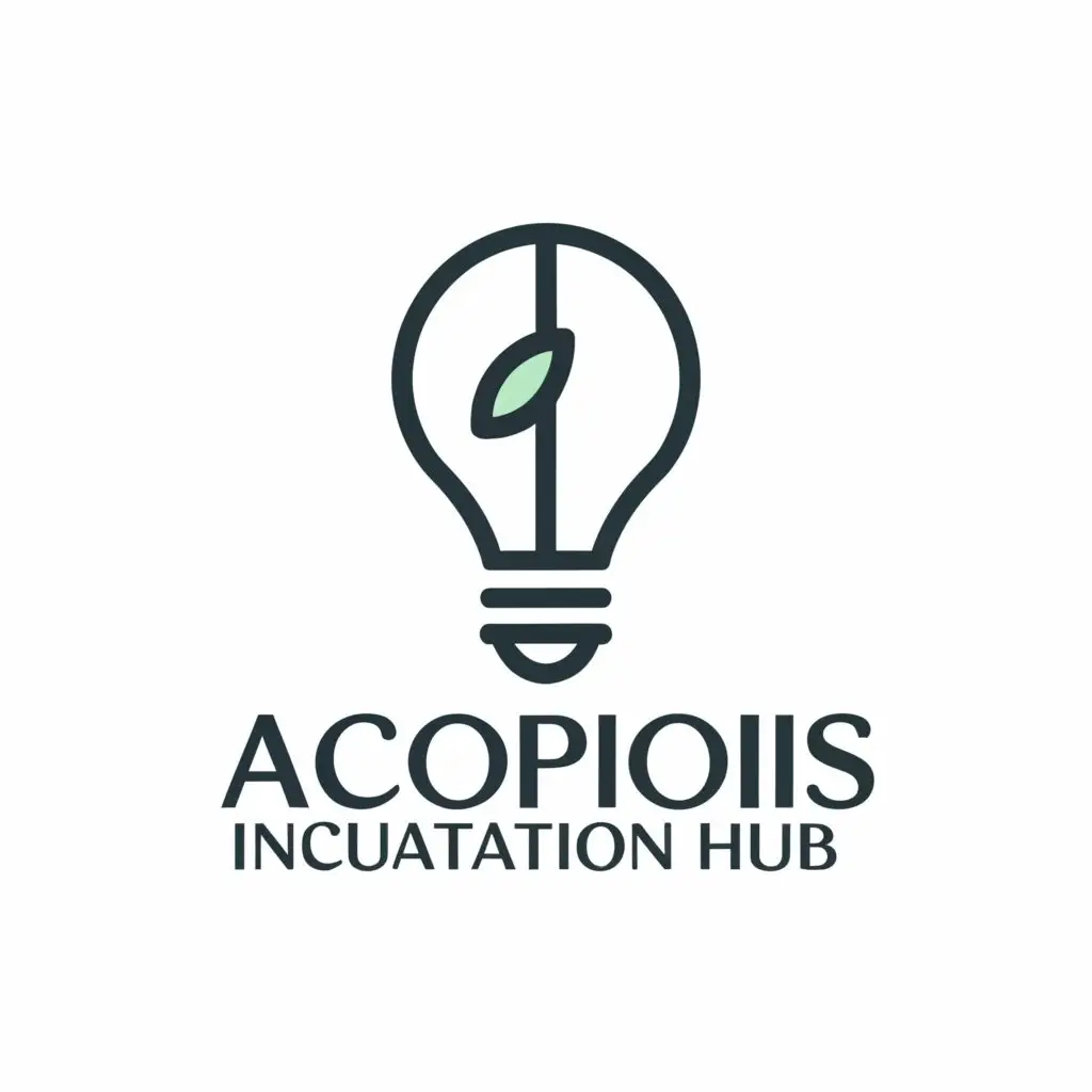 a logo design,with the text "a logo for acropolis incubation hub reflecting innovation, collaboration, growth , energy and progress", main symbol:bulb,Minimalistic,be used in Education industry,clear background