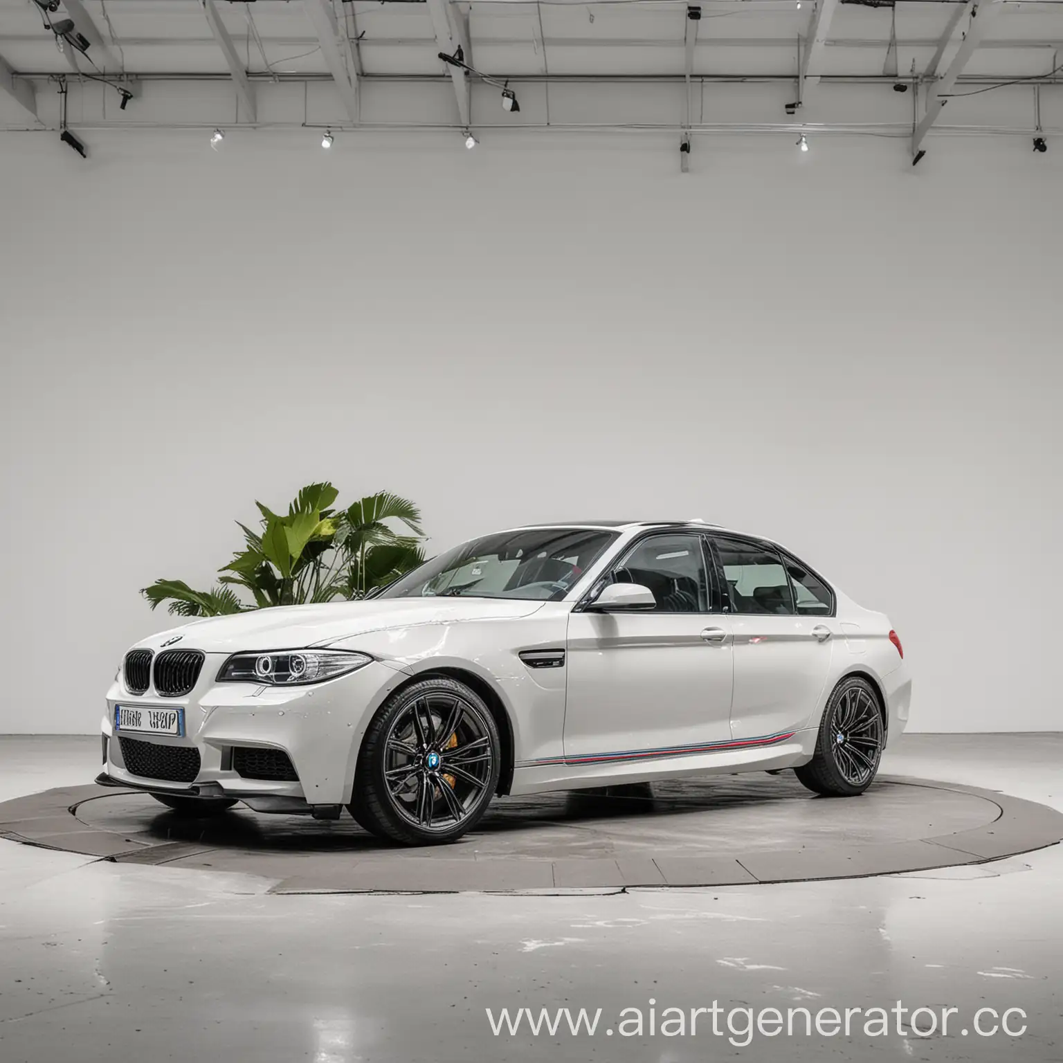 Luxury-BMW-Car-Displayed-in-Pavilion-against-Clean-White-Background