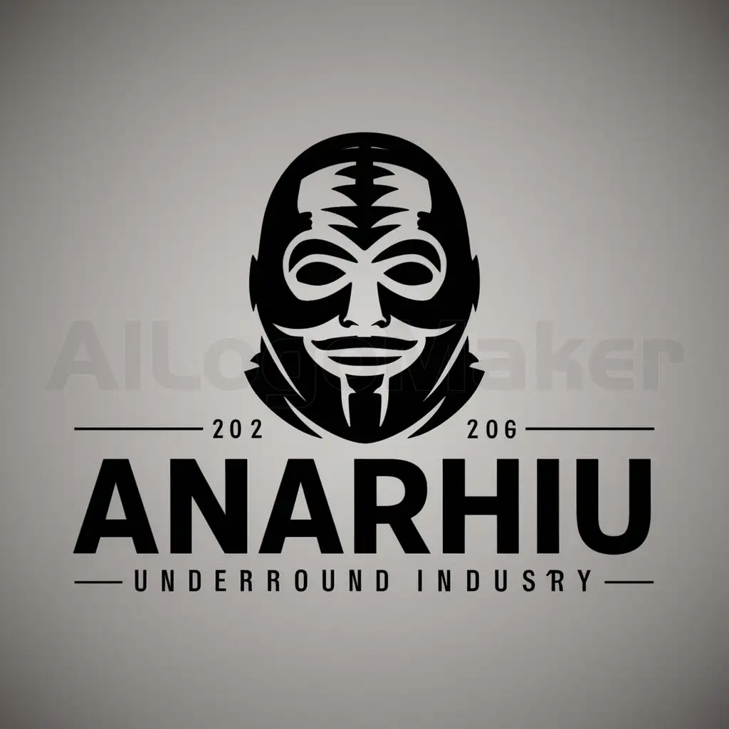 a logo design,with the text "ANARHIU", main symbol:balaclava,complex,be used in underground industry,clear background