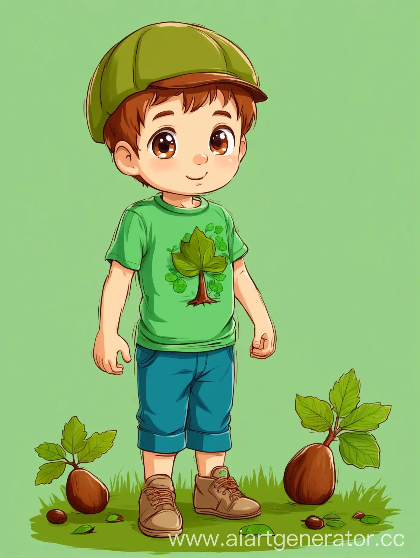 Beregosh-a-Friendly-and-EcoConscious-Cartoon-Boy-in-Green-and-Blue-Attire