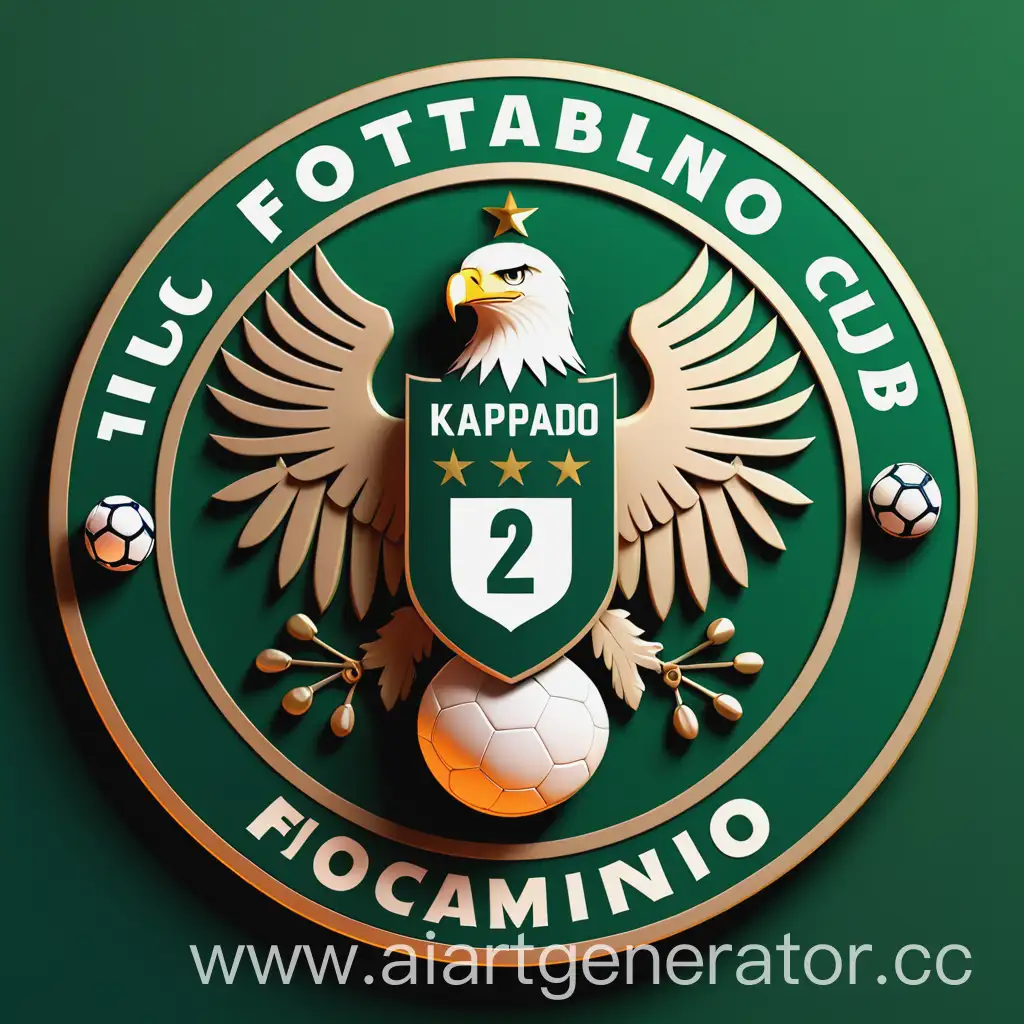 Сделать эмблему футбольного клуба, по центру должен быть орел на котором будет написано Ulyashino,сверху над эмблемой написано football club, снизу дата 2023, она должна сливаться с зеленой формой