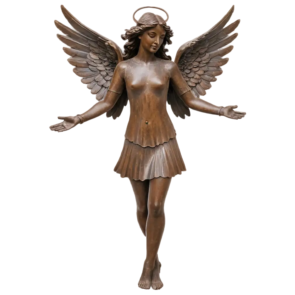 Rusty metal angel, detailed 