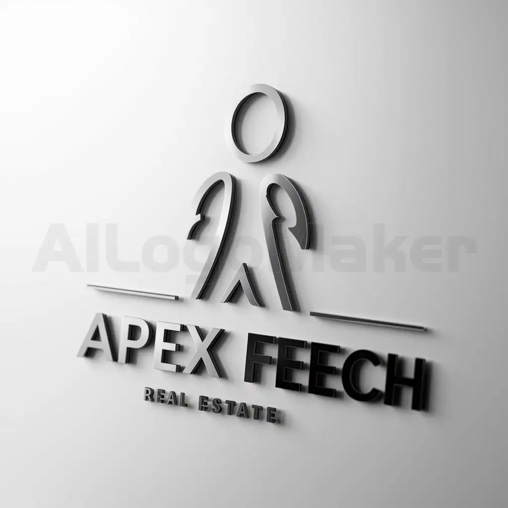 a logo design,with the text "Apex feech", main symbol:Chelovechek,Moderate,be used in Real Estate industry,clear background