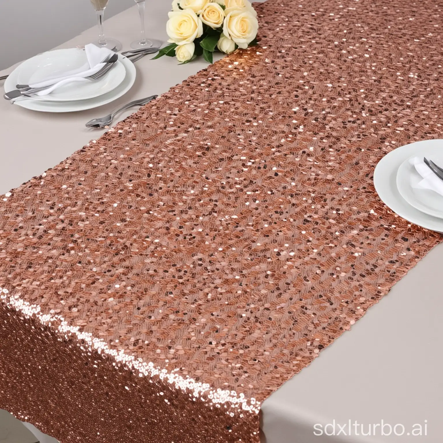 rosegold sequin table runner,high quality