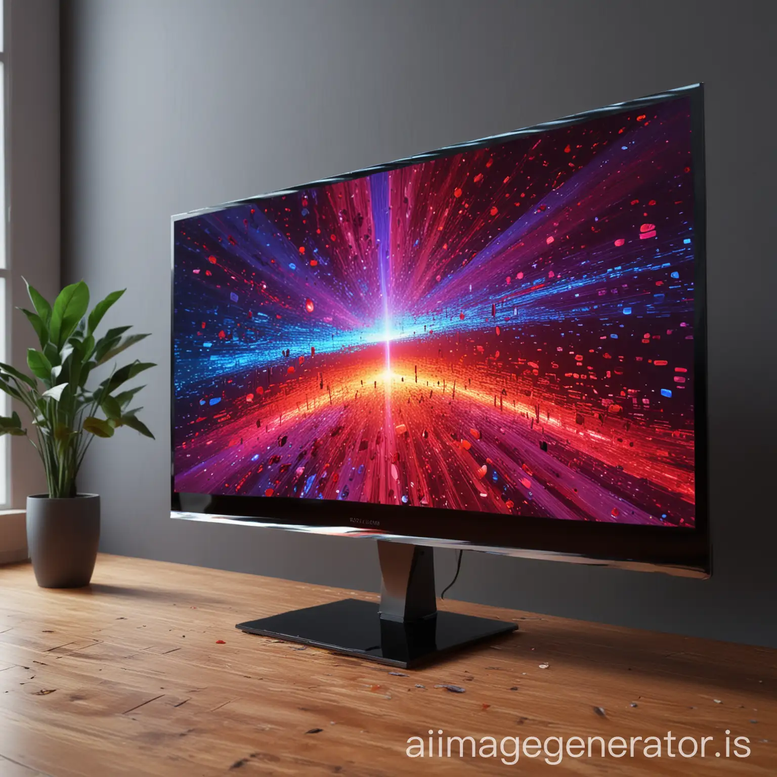 Futuristic-Holographic-Television-Display-in-Colorful-Setting