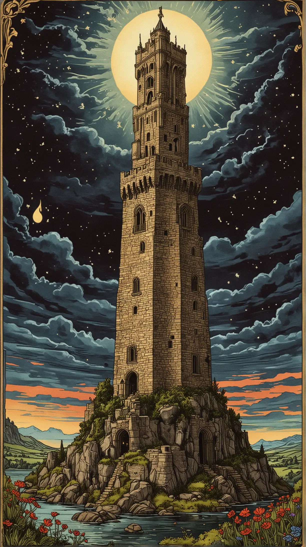 Tower Tarot Card Interpretation with Beautiful Artistic Representation