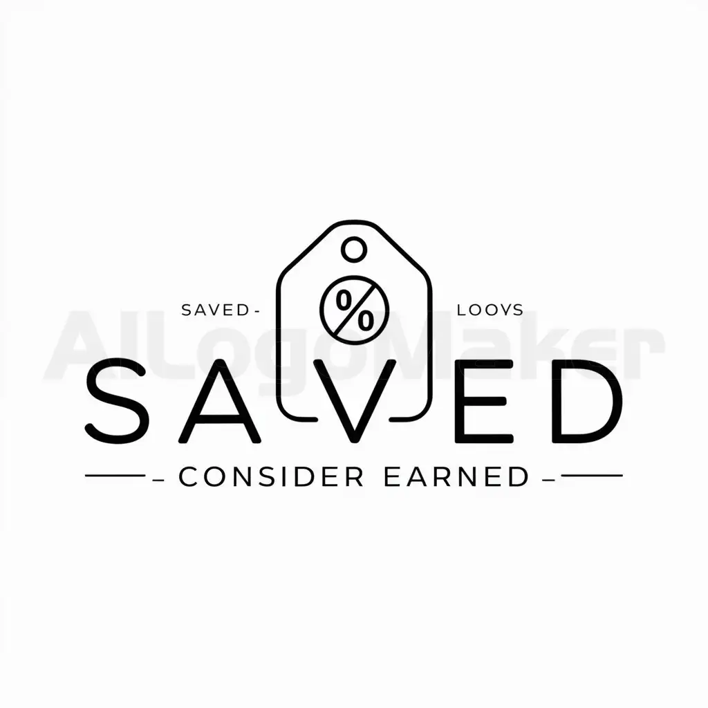a logo design,with the text "saved - consider earned", main symbol:Discounts,complex,be used in Others industry,clear background