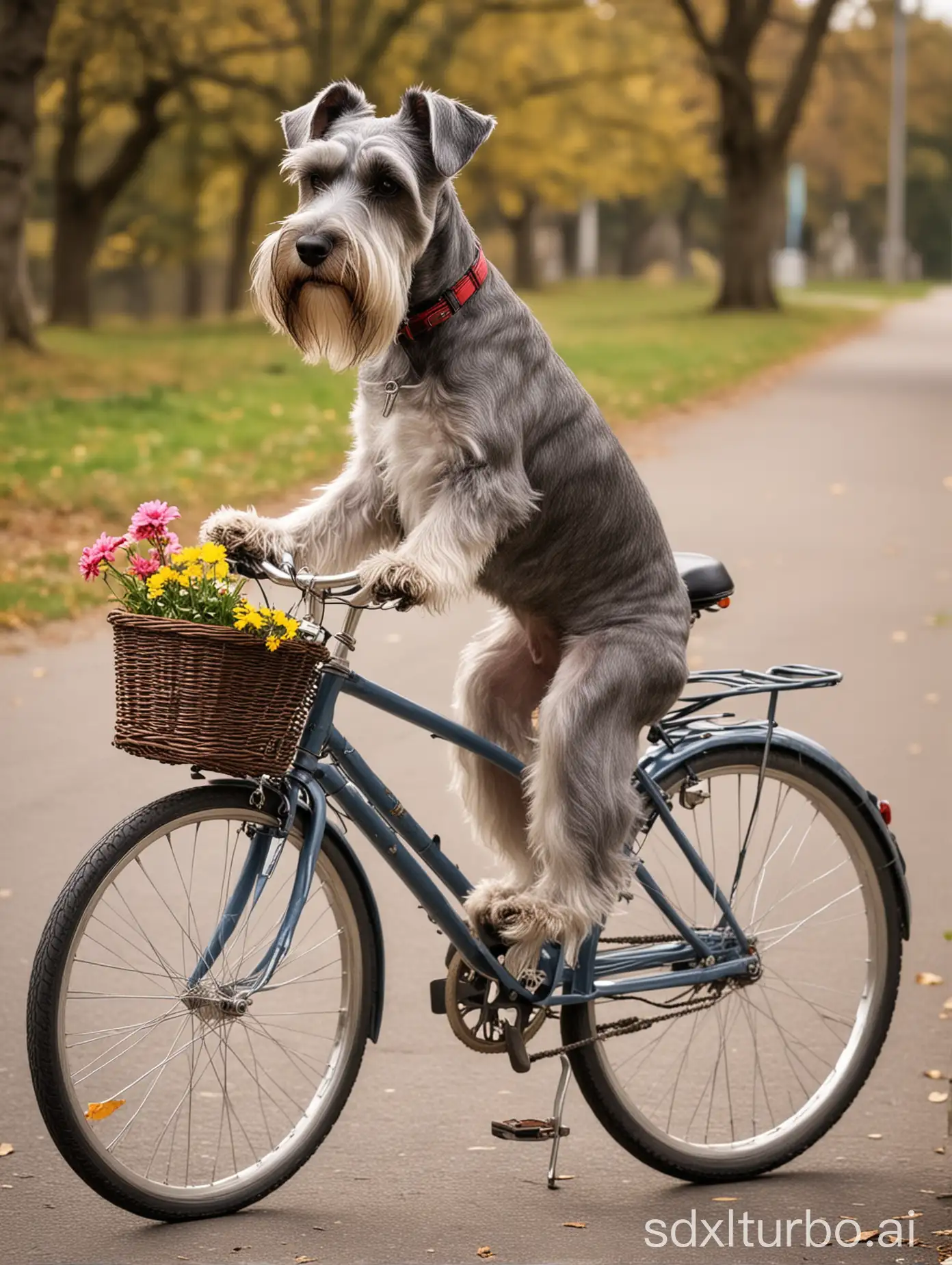 Schnauzer-Riding-Bicycle-Playful-Dog-Enjoying-a-Bike-Ride