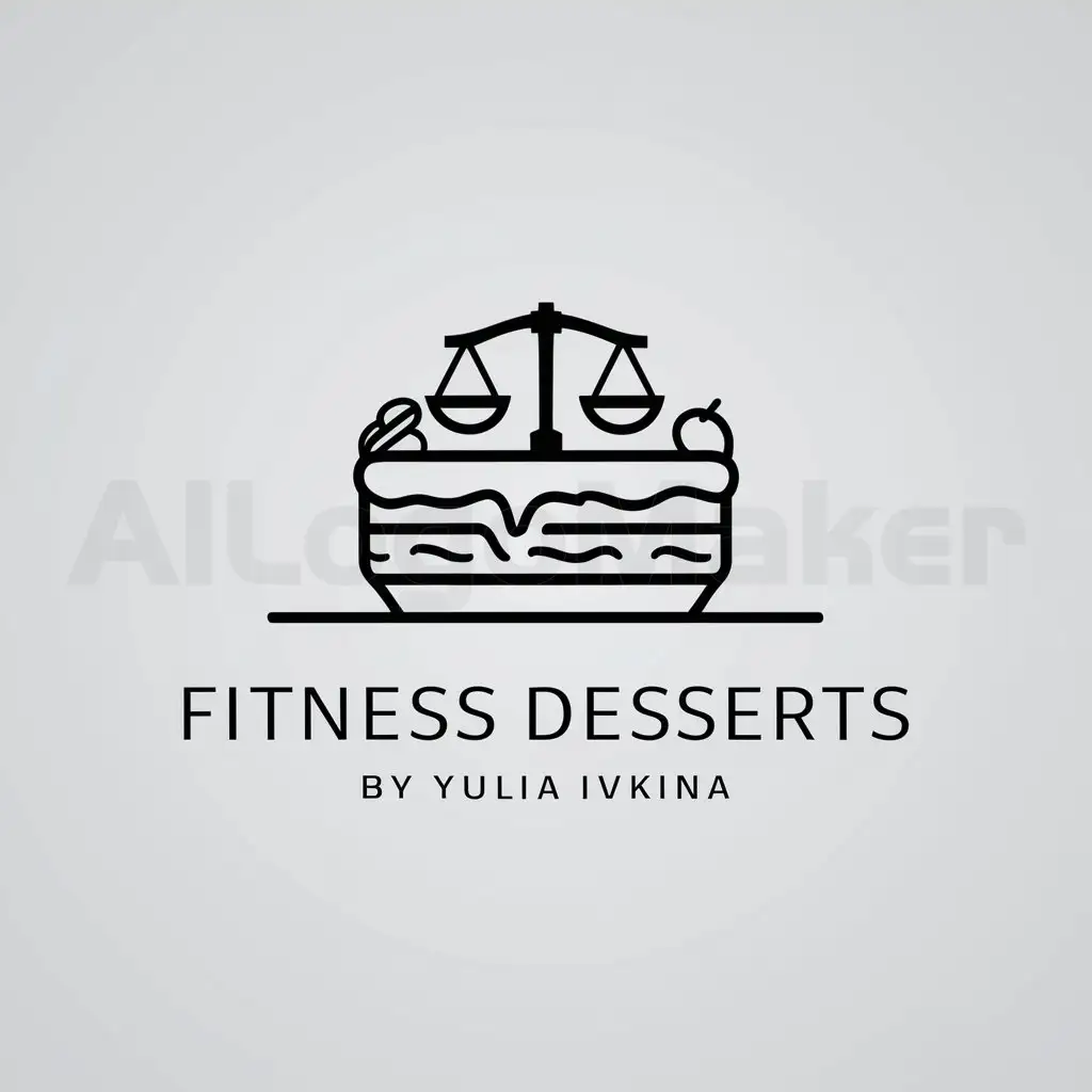 a logo design,with the text "Fitnes desserts from Yulia Ivkina", main symbol:Fitnes tort,Moderate,clear background