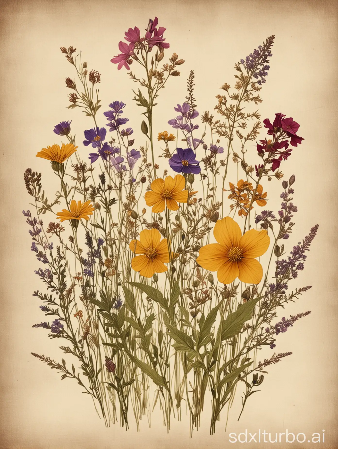Vintage-Style-Pressed-Wild-Flowers-Display