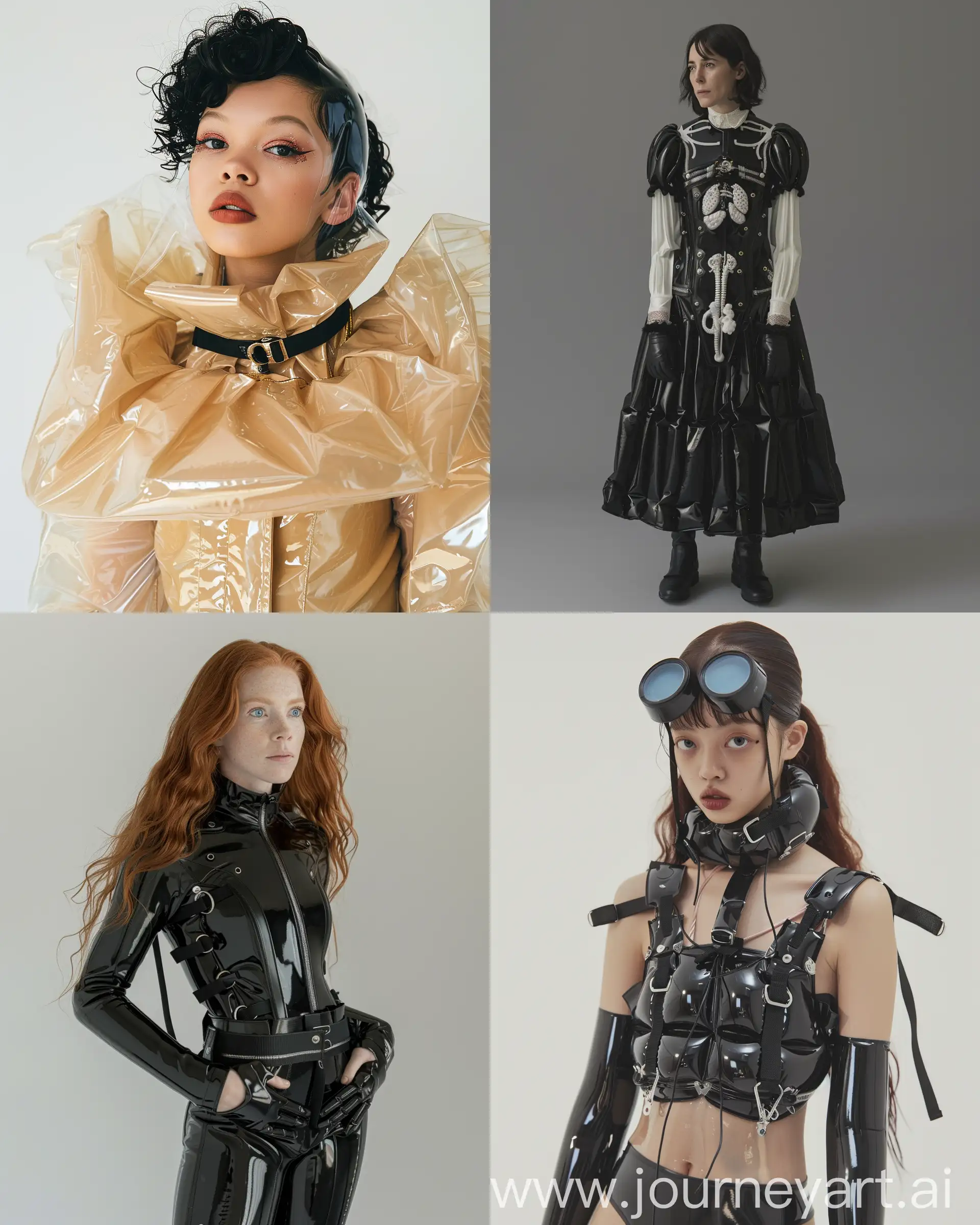 Avant-Garde-Fashion-Portrait-Biomechanical-Haute-Couture-with-Inflatable-Safety-Clothes