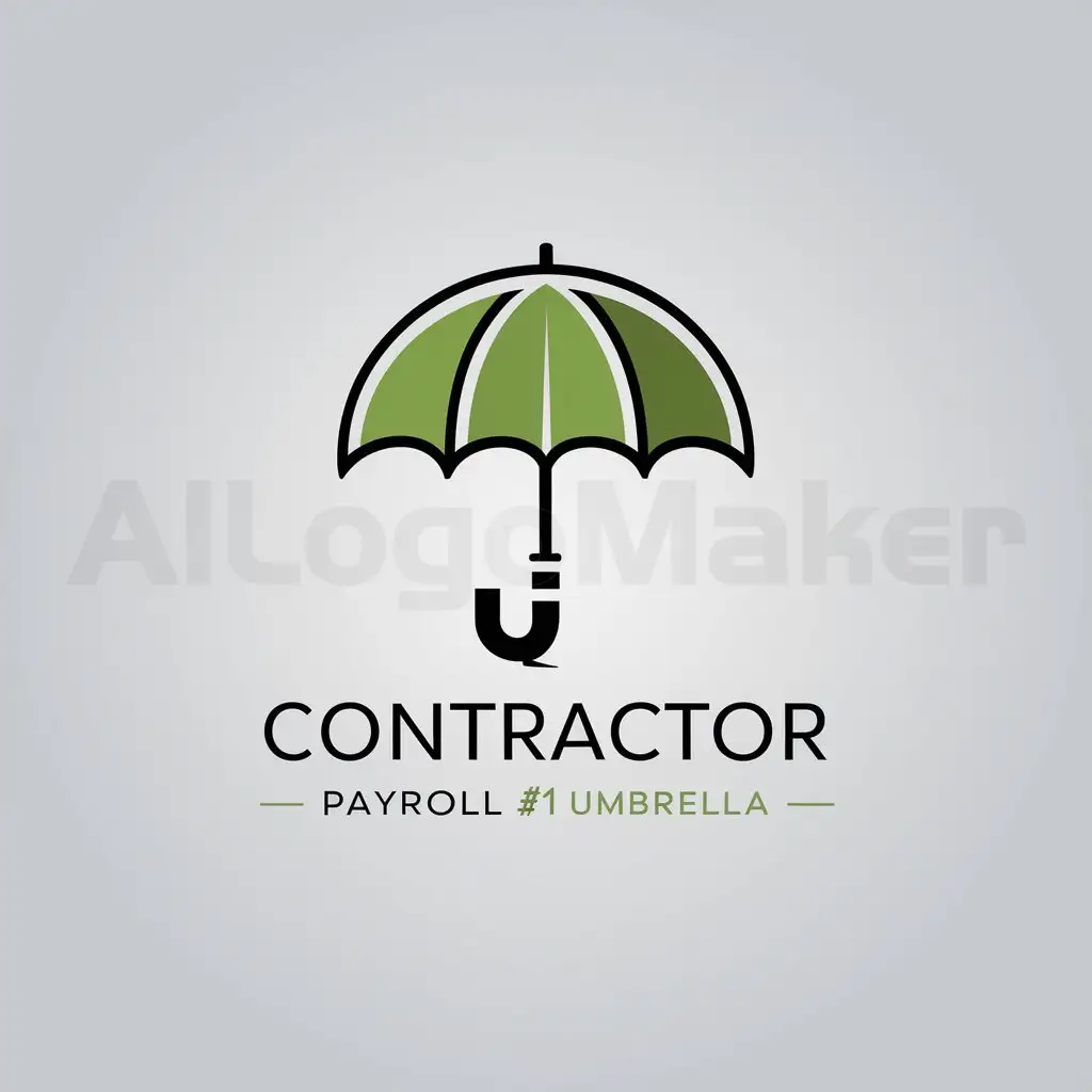 LOGO-Design-For-Contractor-Payroll-1-Umbrella-Green-Black-with-Pictorial-Umbrella-Theme