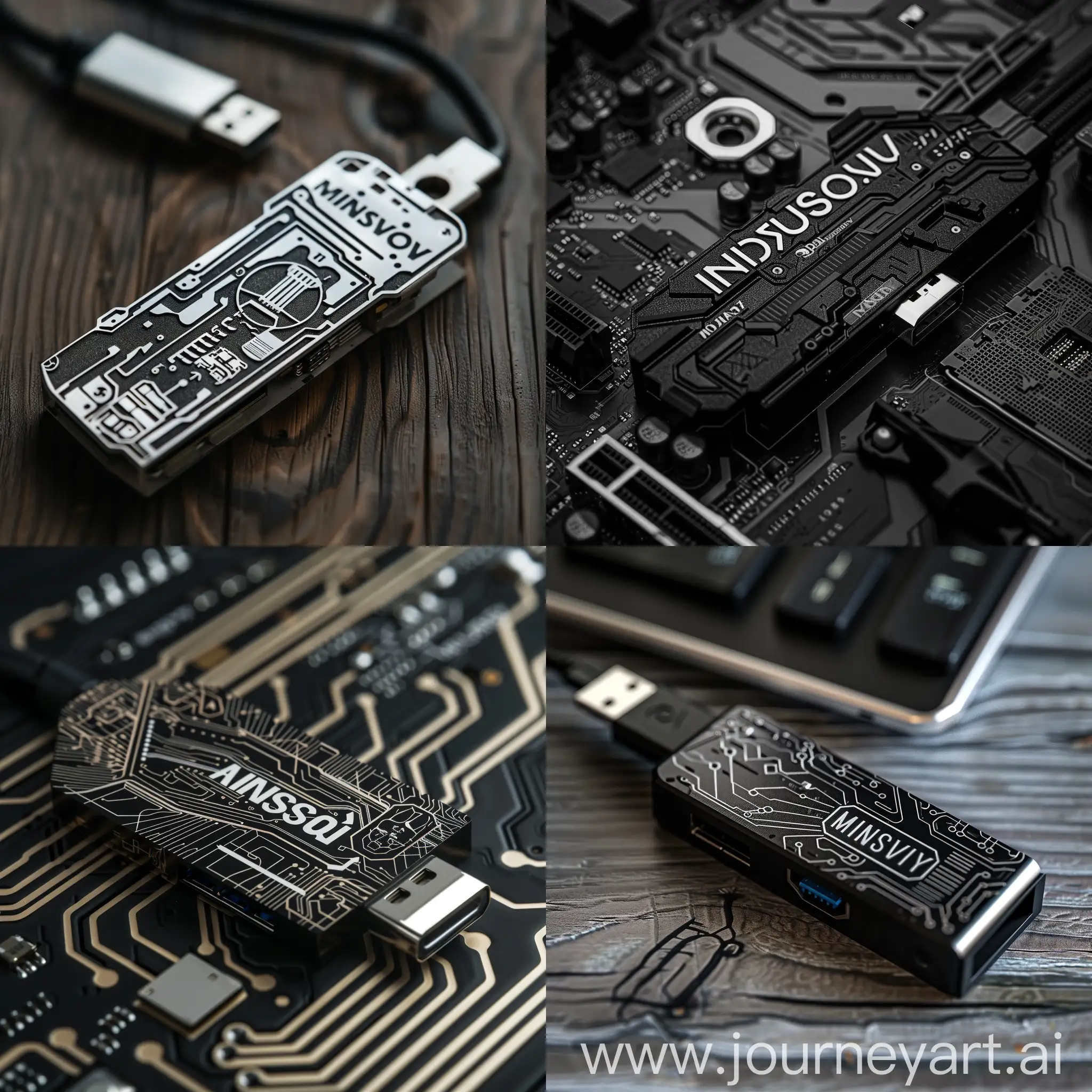 Black-and-White-Cyberpunk-Style-USB-Drive-with-MINUSOVOY-Inscription