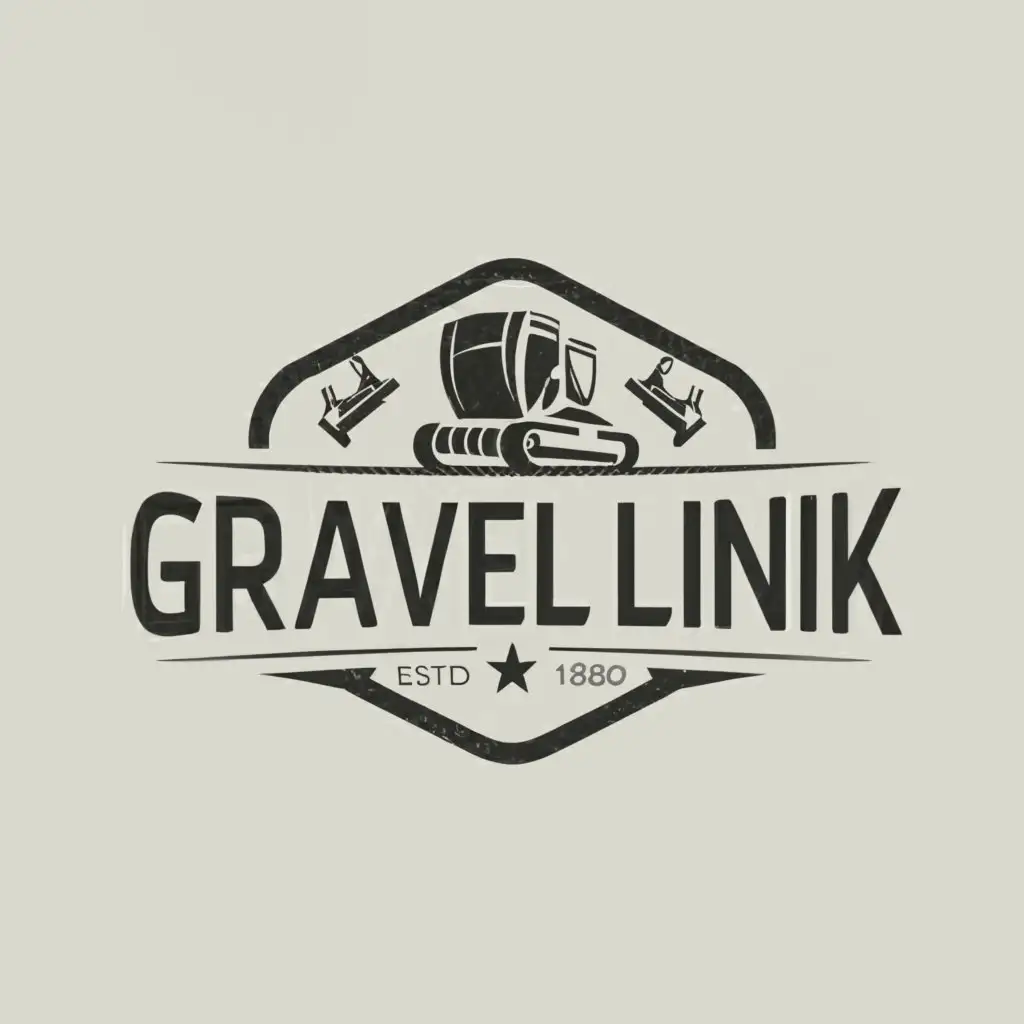 a logo design,with the text "Gravel Link", main symbol:construction hat,Minimalistic,be used in Construction industry,clear background