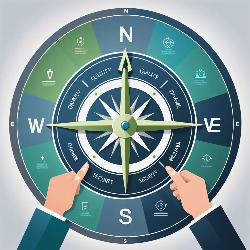 Modern Compass Illustration Data Governance in Focus