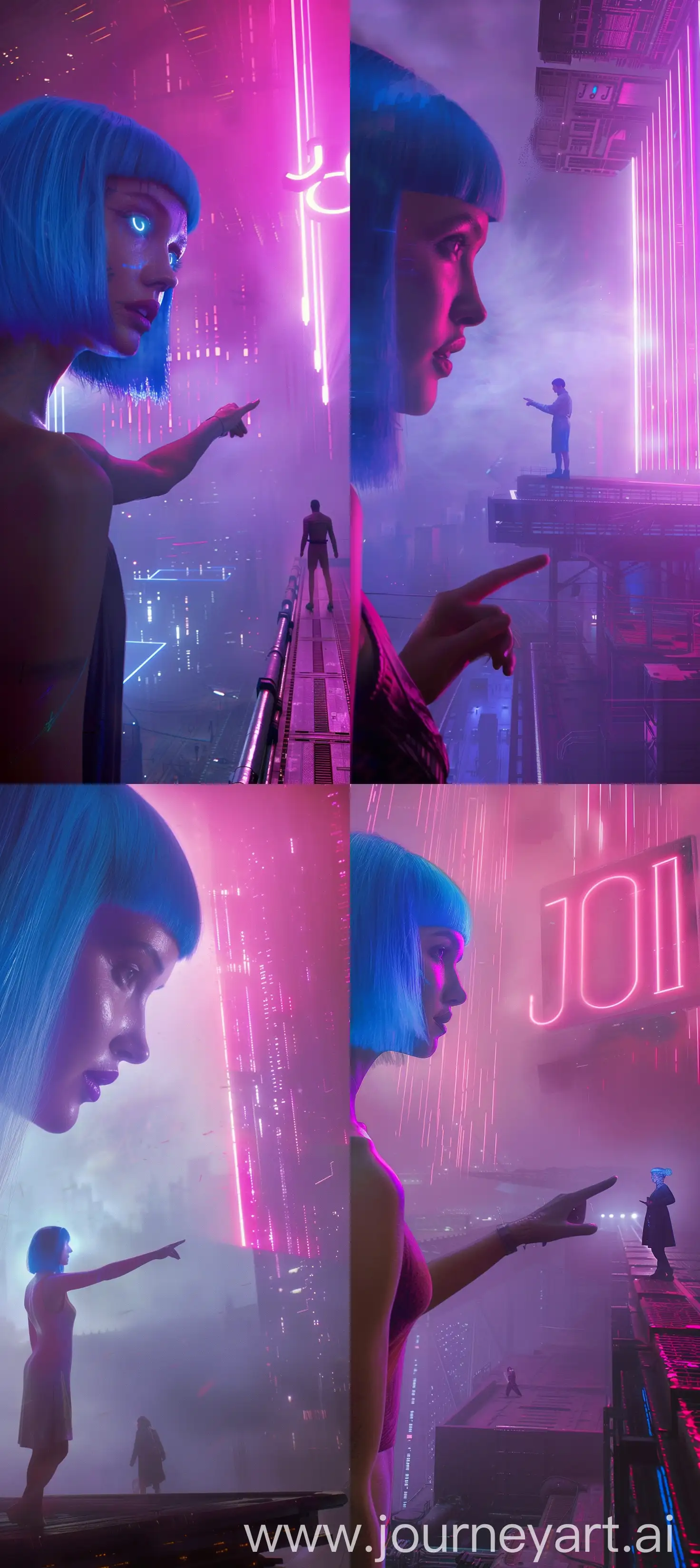 Futuristic-Cyberpunk-Scene-with-Giant-Holographic-Woman-in-Ethereal-Atmosphere