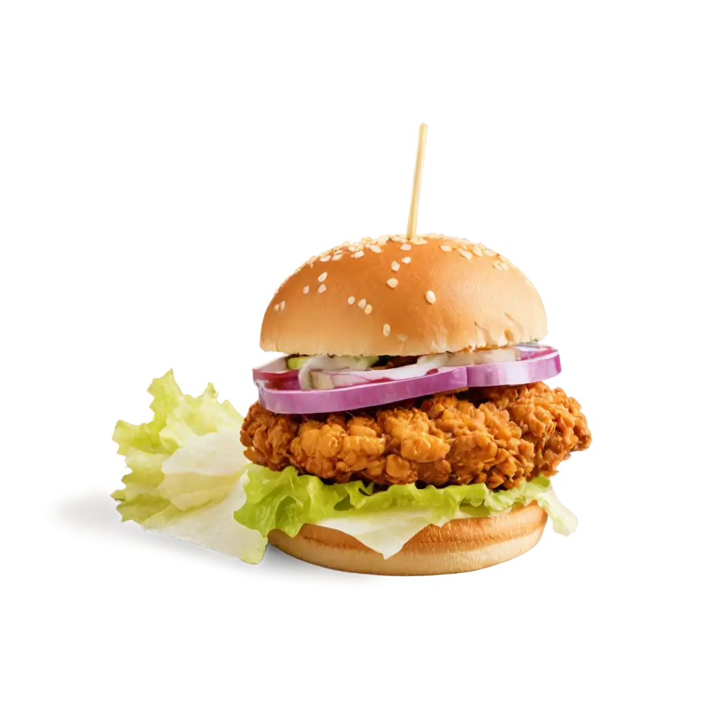 Crispy-Fried-Chicken-Burger-PNG-Tempting-Food-Imagery-for-Menus-Social-Media-and-Blogs