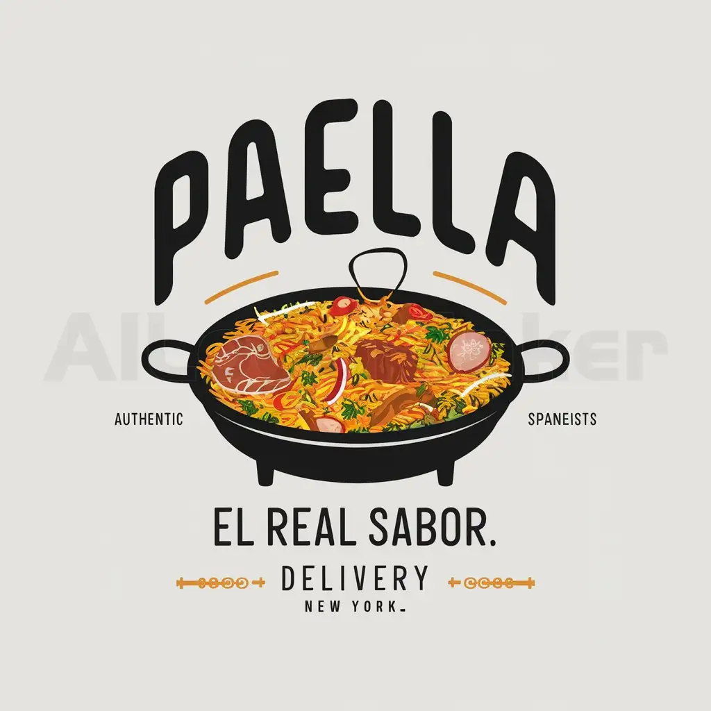 a logo design,with the text "PAELLA EL REAL SABOR", main symbol:PAELLA,DELIVERY ,NEW YORK,Moderate,clear background