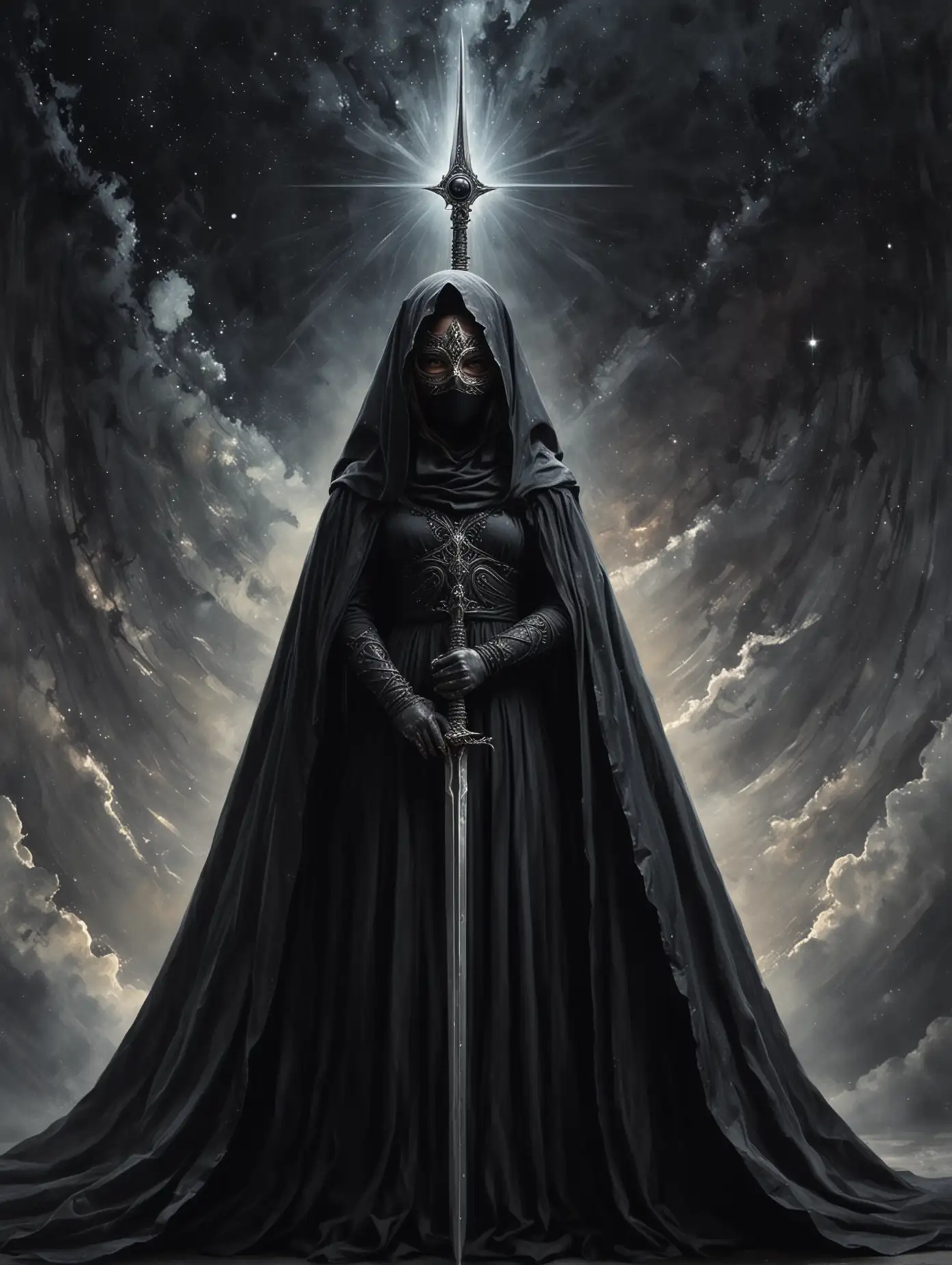 Sister-Geserit-Confronts-the-Abyss-Enigmatic-Figure-with-Cosmic-Sword