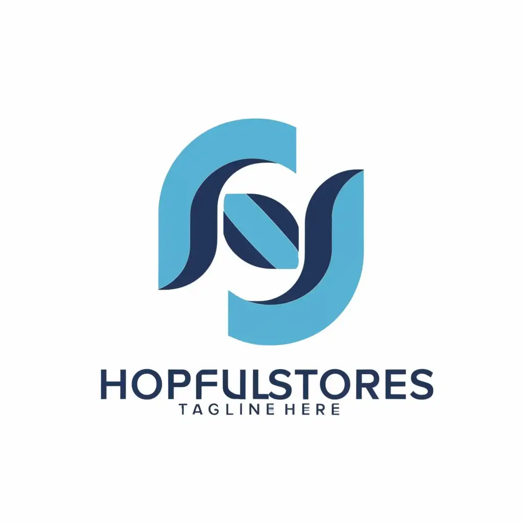 a logo design,with the text "Hopeful Stores", main symbol:shapes h s,Minimalistic,be used in Retail industry,clear background