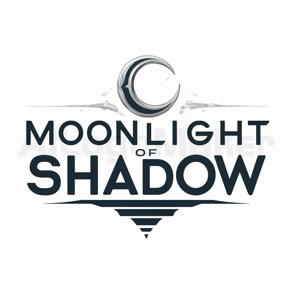 a logo design,with the text "moonlight of shadow", main symbol:moon,Moderate,be used in game industry,clear background