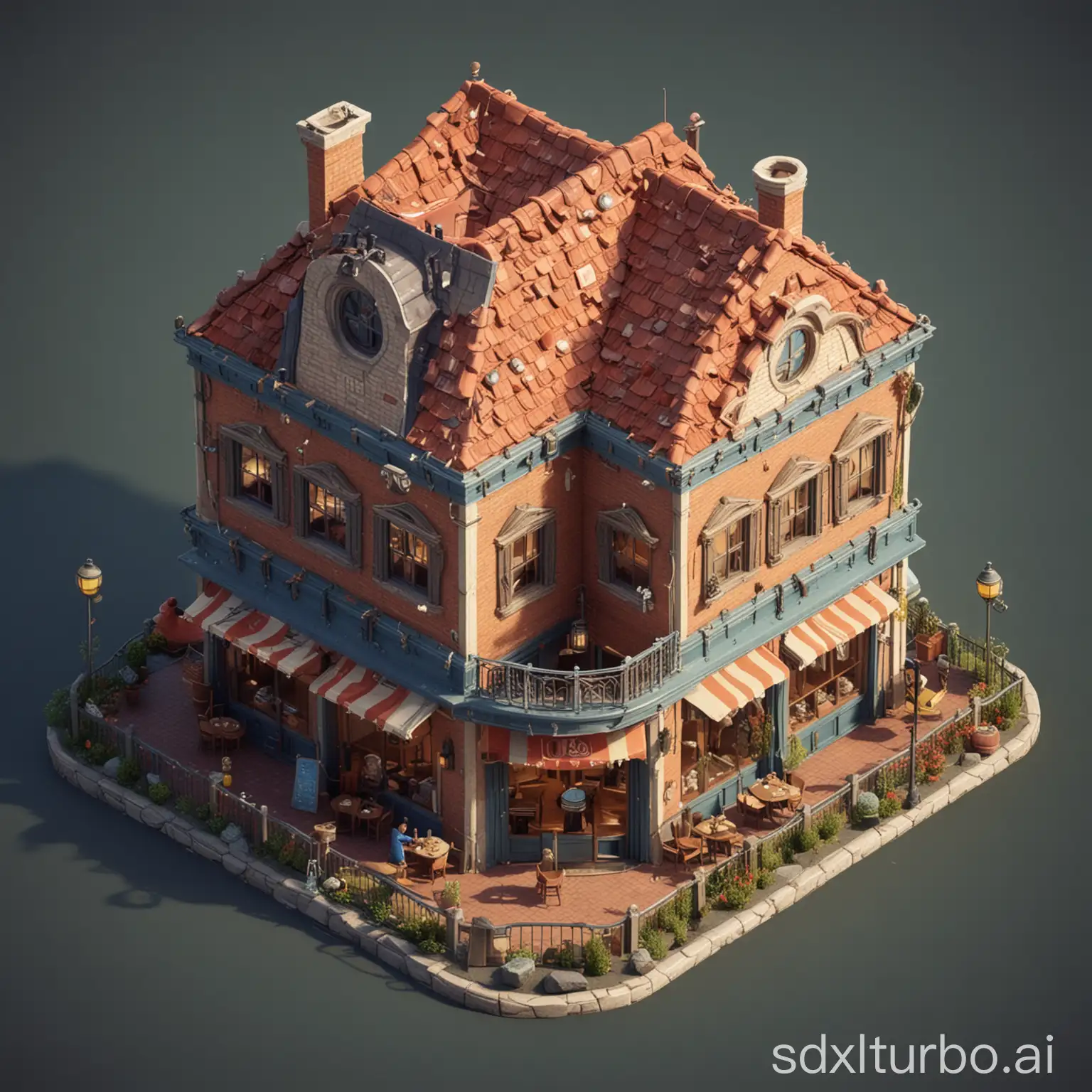 Isometric-Restaurant-House-with-3D-Pixar-Style
