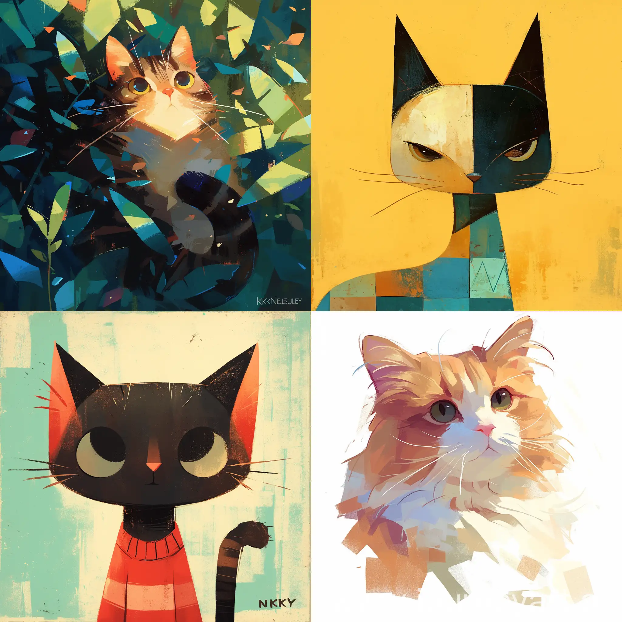 Adorable-Cat-Illustration-by-Keith-Negley-with-Vibrant-Colors