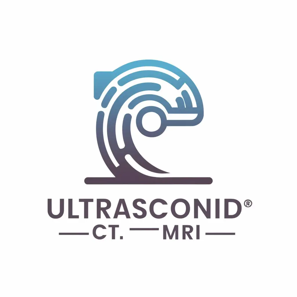 a logo design,with the text "Ultrasound/CT/MRI", main symbol:MRI,Moderate,clear background
