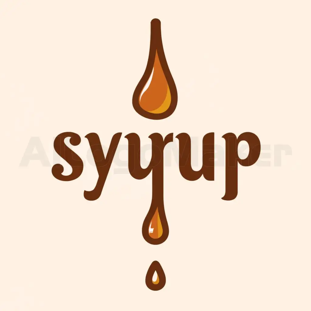 a logo design,with the text "syrup", main symbol:dripping drop,Moderate,clear background