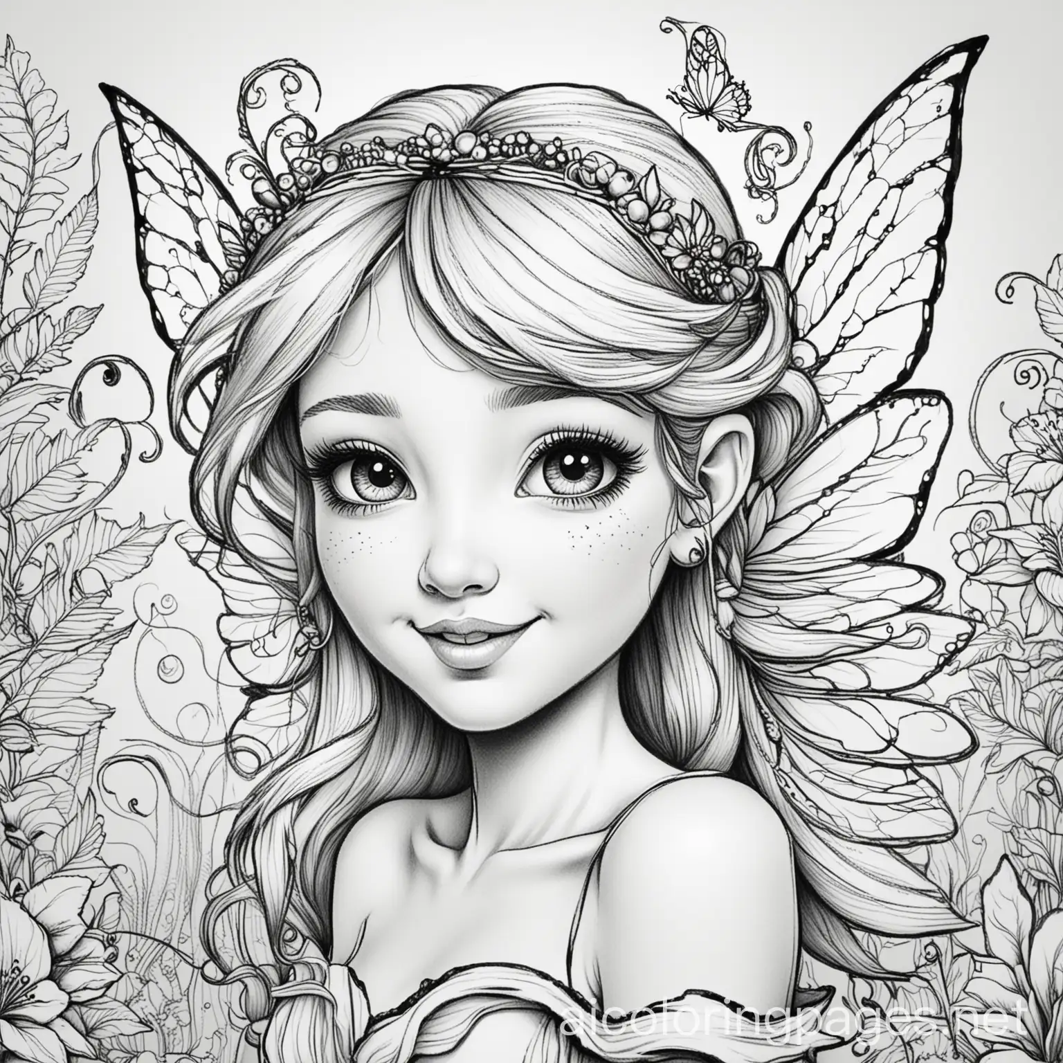 Whimsical-Cartoon-Fairy-Coloring-Page-for-Kids