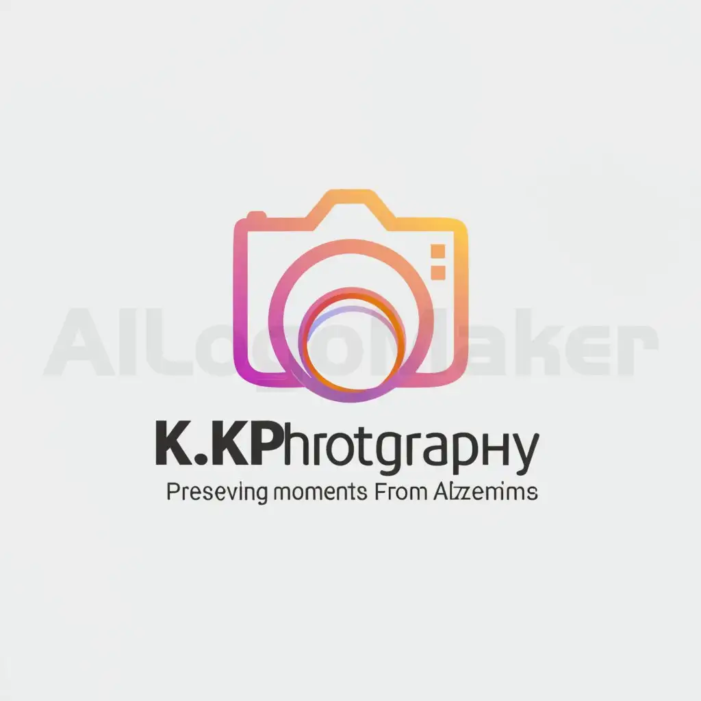 a logo design,with the text "K.K Photography
Preserving moments from Alzheimer!", main symbol:Camera,Moderate,be used in Photography industry,clear background
