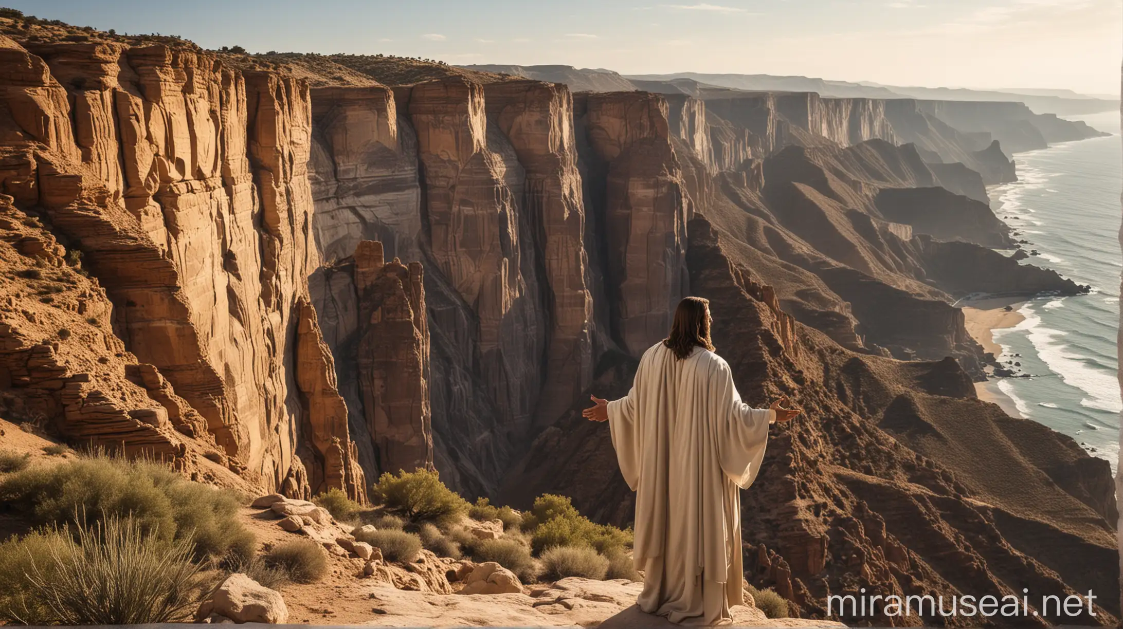 Prophet Yesus Admiring Cliffs Vista