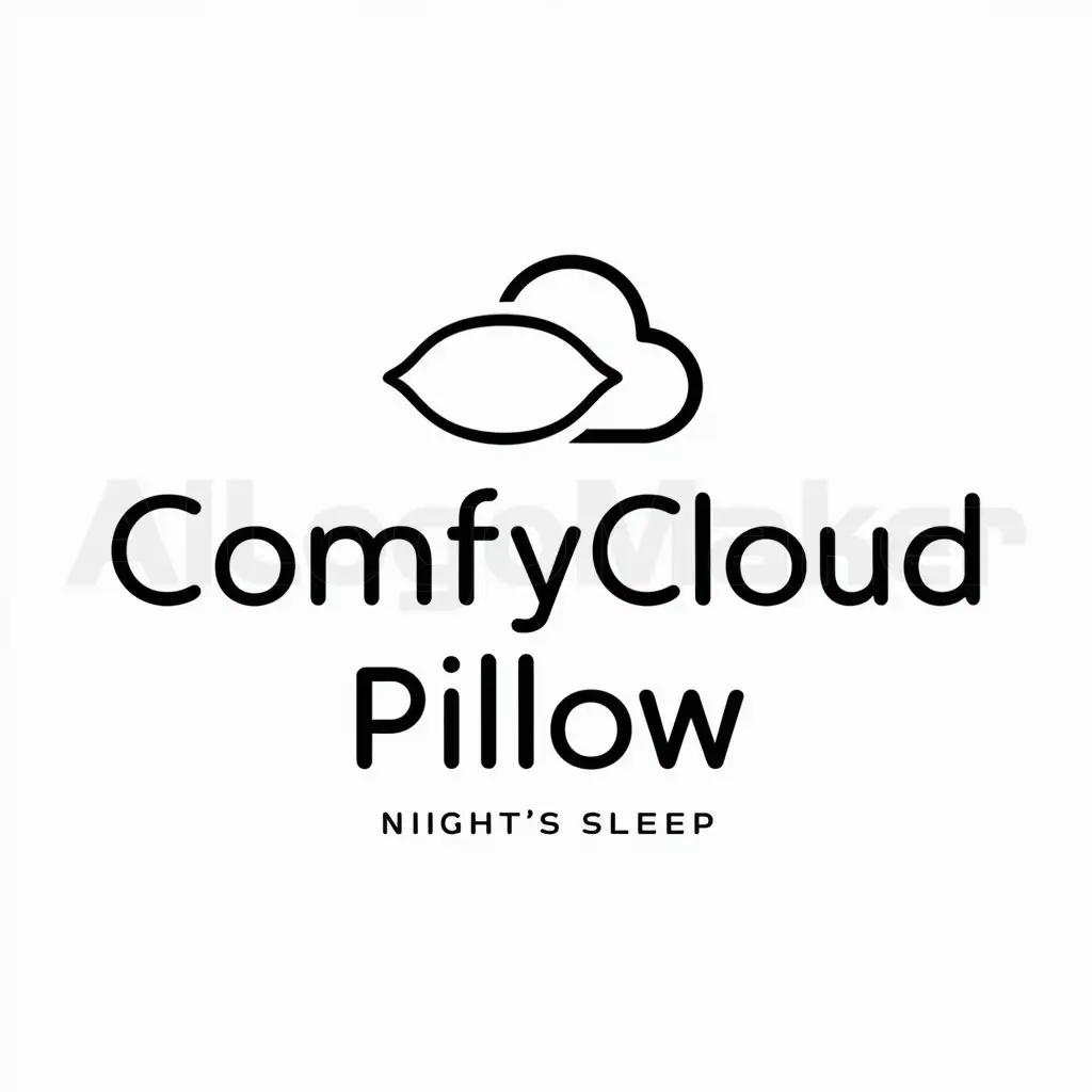a logo design,with the text "ComfyCloud Pillow", main symbol:pillow and cloud,Moderate,be used in comfort industry,clear background